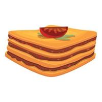 pomodoro Lasagna icona cartone animato vettore. lasagne piatto vettore