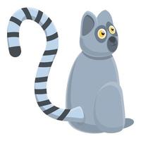 selvaggio lemure icona, cartone animato stile vettore