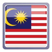 emblema Malaysia icona cartone animato vettore. nazione giorno vettore