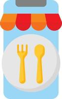 applicazione mobile ristorante cibo consegna - piatto icona vettore