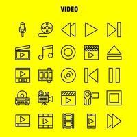 video linea icona imballare per progettisti e sviluppatori icone di direttore divertimento film video film film video multimedia vettore
