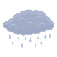 pioggia gocce nube icona, cartone animato stile vettore