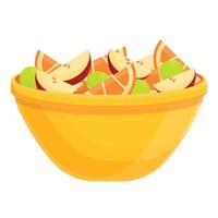 cibo frutta insalata icona, cartone animato stile vettore