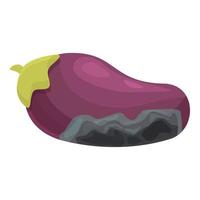 contaminati melanzana icona cartone animato vettore. microbo cibo vettore
