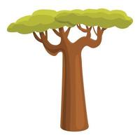 africano baobab icona, cartone animato stile vettore