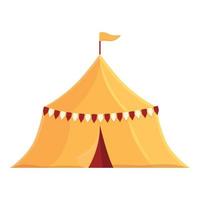 medievale tenda icona cartone animato vettore. antico cavaliere campo vettore