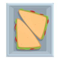 Sandwich linea aerea cibo icona, cartone animato stile vettore