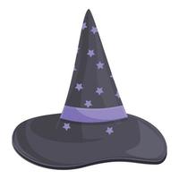 notte Magia cappello icona cartone animato vettore. circo bacchetta magica vettore