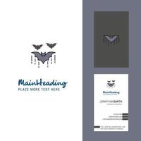 pipistrello creativo logo e attività commerciale carta verticale design vettore