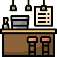 bar caffè bar ristorante menù - pieno schema icona vettore