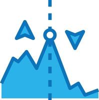 riserve mercato su giù investimento - blu icona vettore