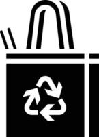 Borsa riutilizzabile riciclare shopping ecologia - solido icona vettore