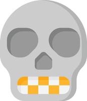 cranio scheletro osso testa Halloween - piatto icona vettore
