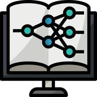 macchina apprendimento treno dati ai artificiale intelligenza - pieno schema icona vettore