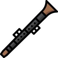 clarinetto musica musicale strumento - pieno schema icona vettore