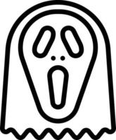 maschera fantasma urlare santificare Halloween - schema icona vettore