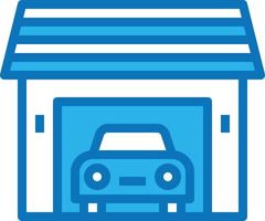 box auto auto parco Casa edificio - blu icona vettore