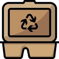 cibo confezione ecologia riciclare carta - pieno schema icona vettore