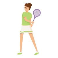 swing tennis racchetta icona, cartone animato stile vettore