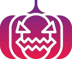 zucca testa illuminazione decorazione Halloween - solido pendenza icona vettore