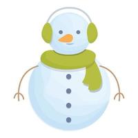 pupazzo di neve icona cartone animato vettore. Natale neve vettore