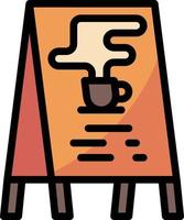 cartello caffè bar ristorante - pieno schema icona vettore