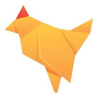 origami pollo icona cartone animato vettore. poligono uccello vettore