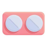 Due pillola contraccezione icona cartone animato vettore. preservativo metodo vettore
