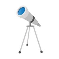 telescopio cartone animato icona vettore