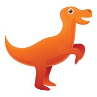 rex dino icona, cartone animato stile vettore