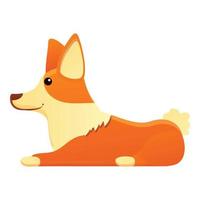 cucciolo corgi cane icona, cartone animato stile vettore