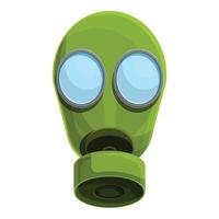 verde gas maschera icona, cartone animato stile vettore