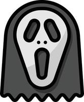 maschera fantasma urlare santificare Halloween - pieno schema icona vettore