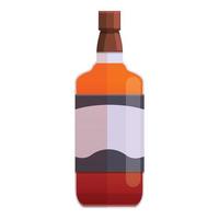 Bourbon bevanda bottiglia icona, cartone animato stile vettore