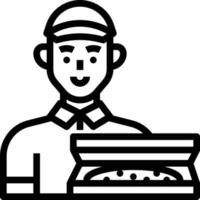 Pizza consegna uomo avatar cibo - schema icona vettore