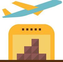 aereo magazzino spedizione trasporto e-commerce - piatto icona vettore