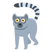 carino lemure icona, cartone animato stile vettore