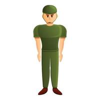 grave soldato icona, cartone animato stile vettore