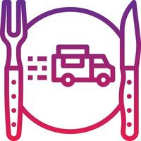 posate piatto camion cibo consegna - pendenza icona vettore