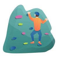 roccia arrampicata parete icona, cartone animato stile vettore