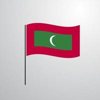 Maldive agitando bandiera vettore