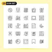 mobile interfaccia linea impostato di 25 pittogrammi di pulizia Prodotto server consegna server modificabile vettore design elementi