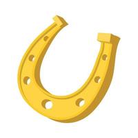 d'oro ferri di cavallo fortuna simbolo cartone animato icona vettore