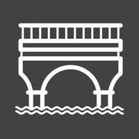 icona della linea del ponte invertita vettore