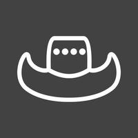 icona invertita della linea del cappello da cowboy vettore