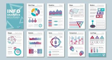 opuscoli infografici, modello di progettazione di visualizzazione dei dati vettore