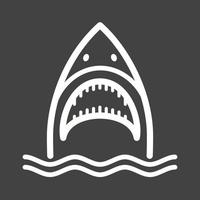 squalo viso linea rovesciato icona vettore