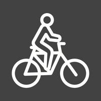Ciclismo linea rovesciato icona vettore