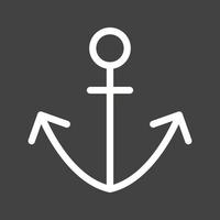 icona della linea di ancoraggio invertita vettore