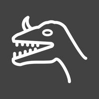dinosauro viso linea rovesciato icona vettore